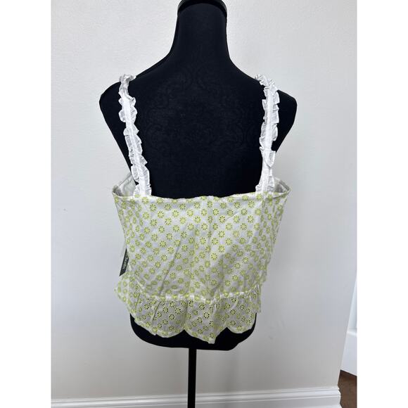 Modcloth Darling For The Prairie Sleeveless Peplum Tank Top White Women's XL NWT - Picture 6 of 12